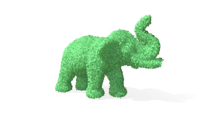 Elephant Topiary Garden Sculptures 3D Model