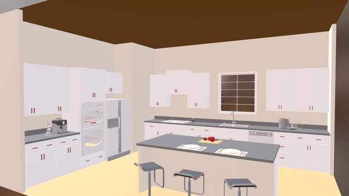 L Kitchen 3D Model