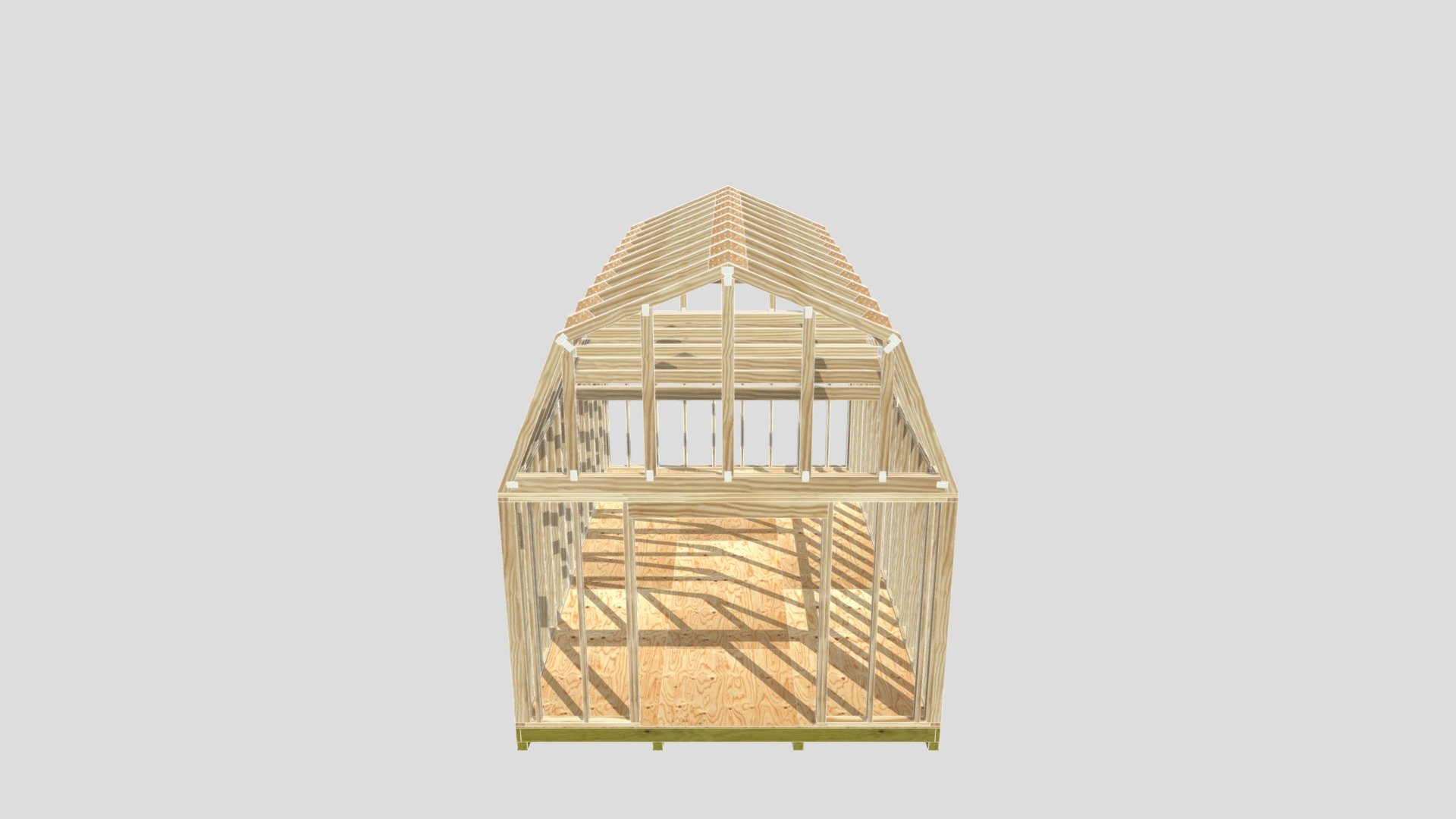 12x20 Barn Shed Framing - 3d Model By Shedking [995a0c4] - Sketchfab