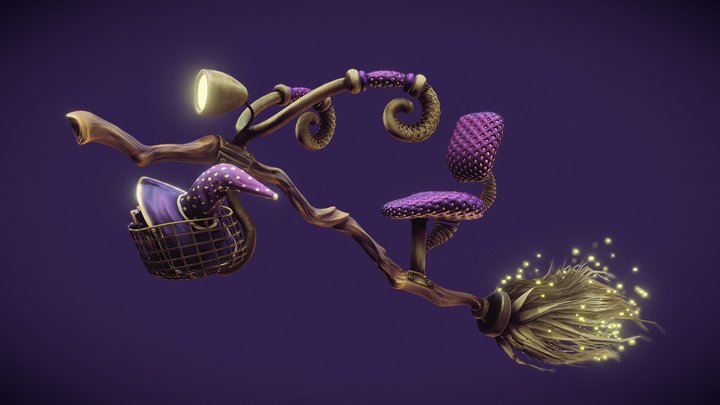 The Traveler's Broomstick 3D Model
