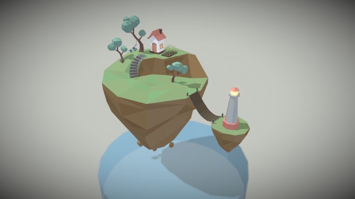 Low Poly Island Life 3D Model