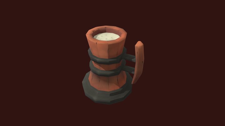 Fantasy Beer Mug Low Poly 3D Model
