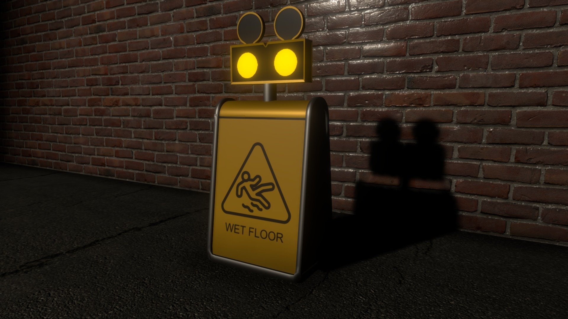 FNAF Security Breach Wet Floor Sign Download Free 3D model by Orik_S