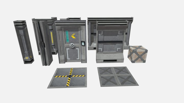 Sci-Fi Modular Asset Pack | PBR Textured 3D Model