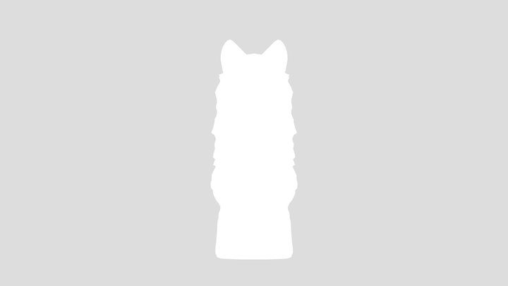 Furred Cat Stone Moss Statue