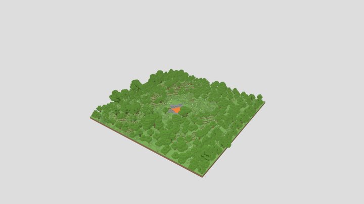 Forest With Lava Pool By Creeper Coastal 3D Model