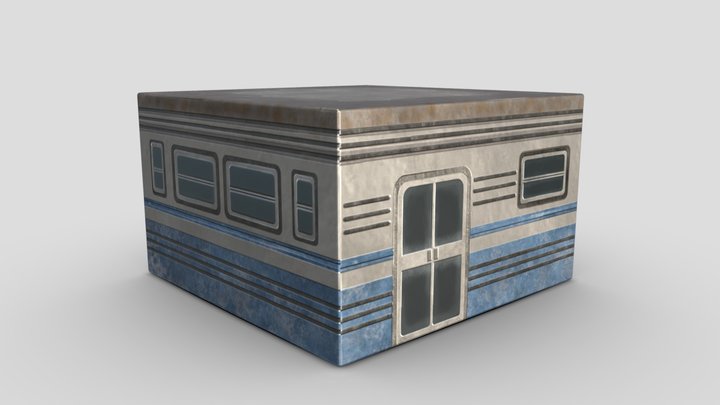Fully textured train part 3D Model
