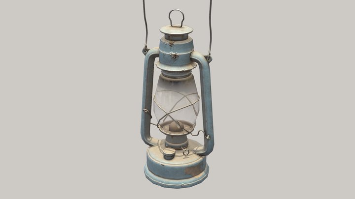 old oil lantern. 3D Model