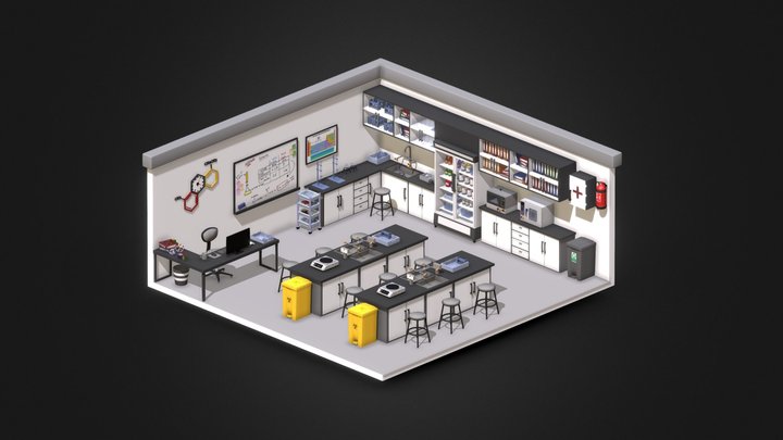 Isometric Chemistry Lab 3D Model