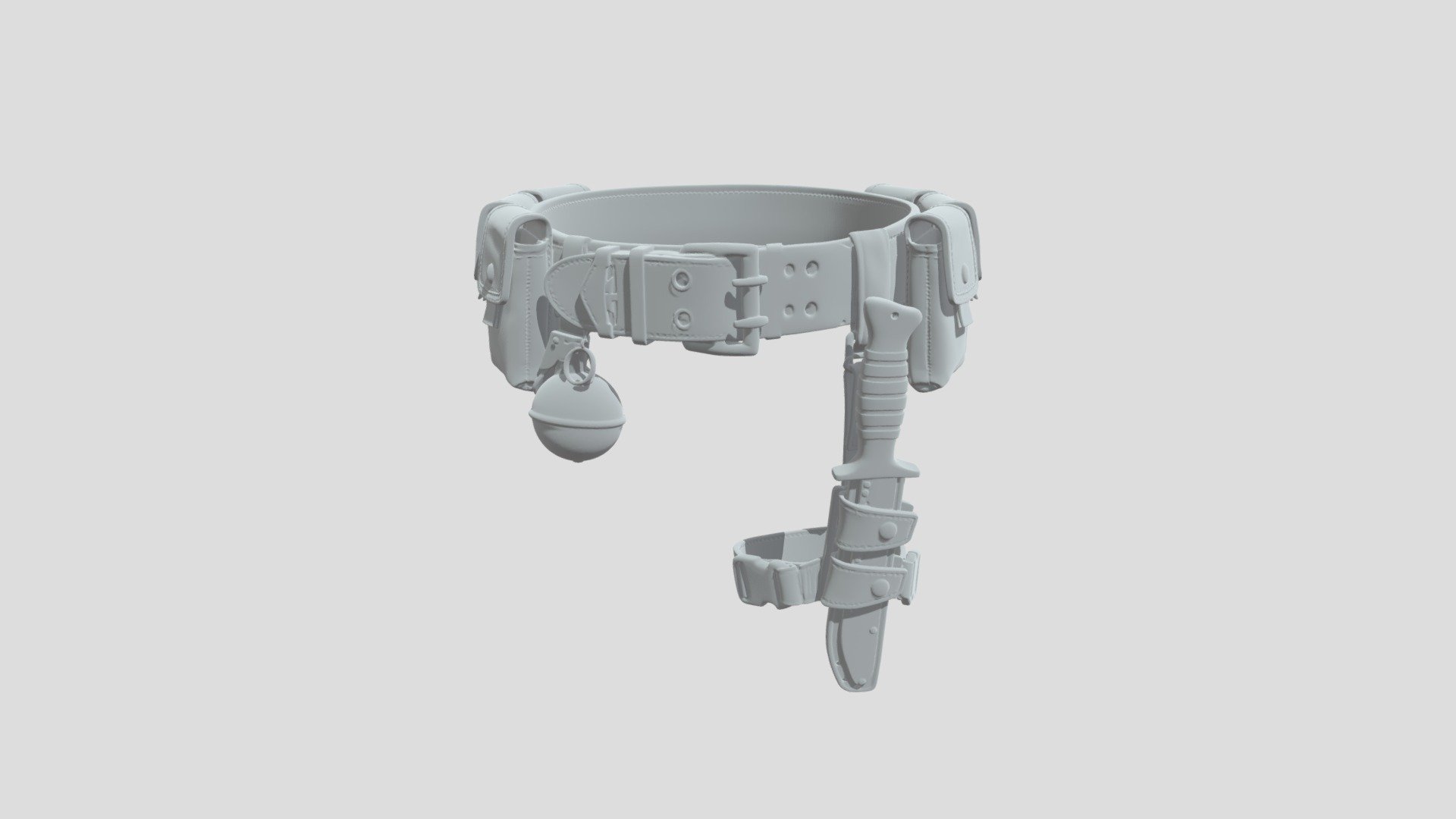 Tactical Utility Belt with Pouches and Knife - 3D model by aadhut10 ...