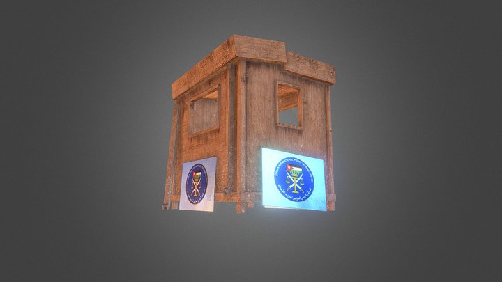 Desert Military Kit: Security Hut 3D Model