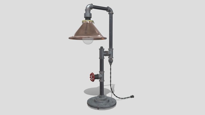 Steampunk Lamp 3D Model