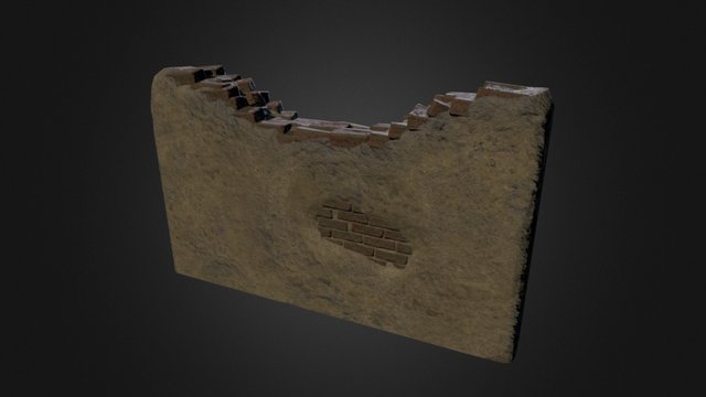 Damaged Wall Low 3D Model