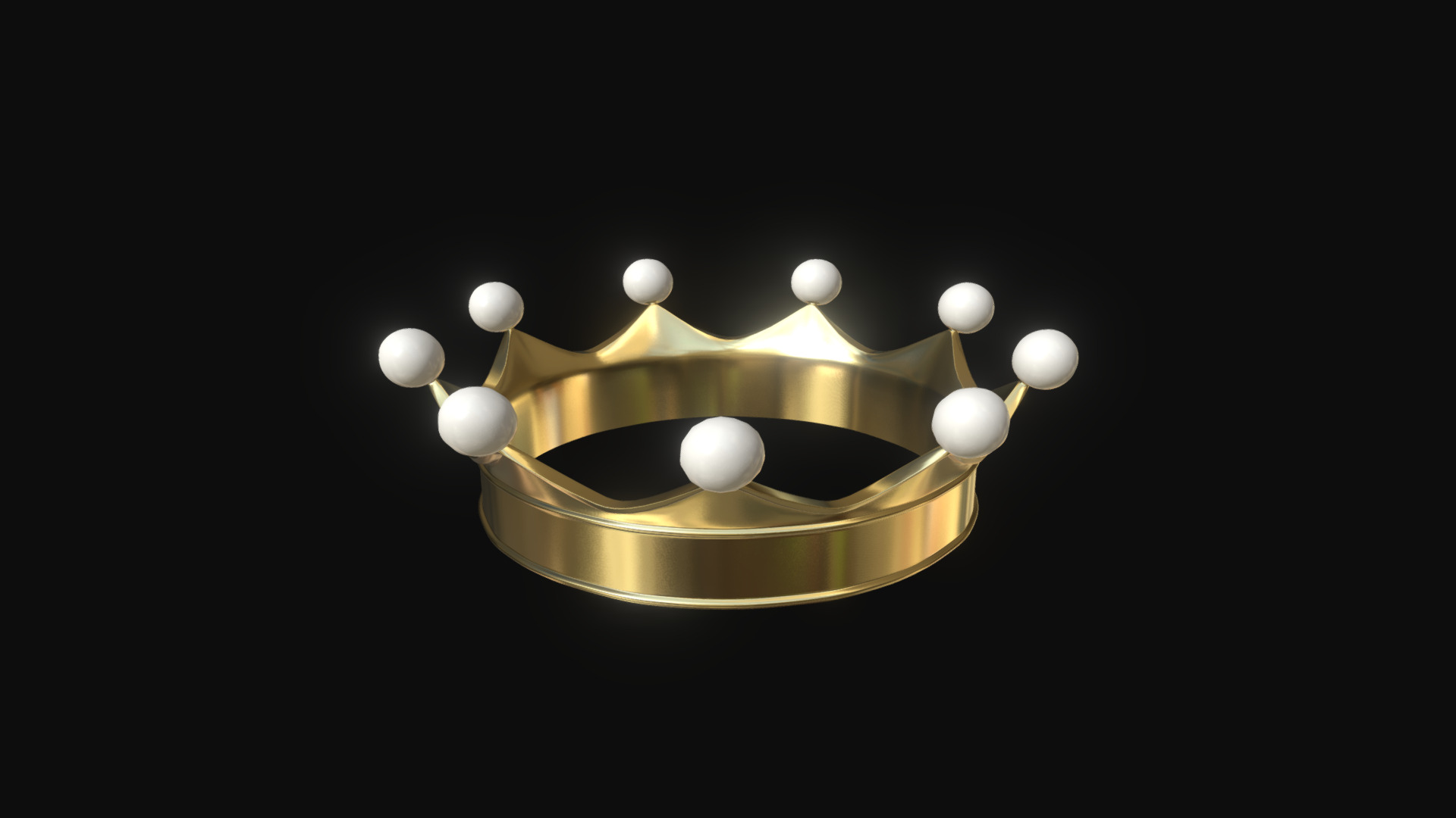 3D model Gold crown with pearls - This is a 3D model of the Gold crown with pearls. The 3D model is about a circular object with lights.