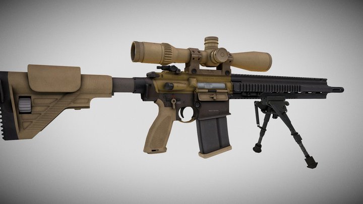 HK G28 Sniper Rifle 3D Model