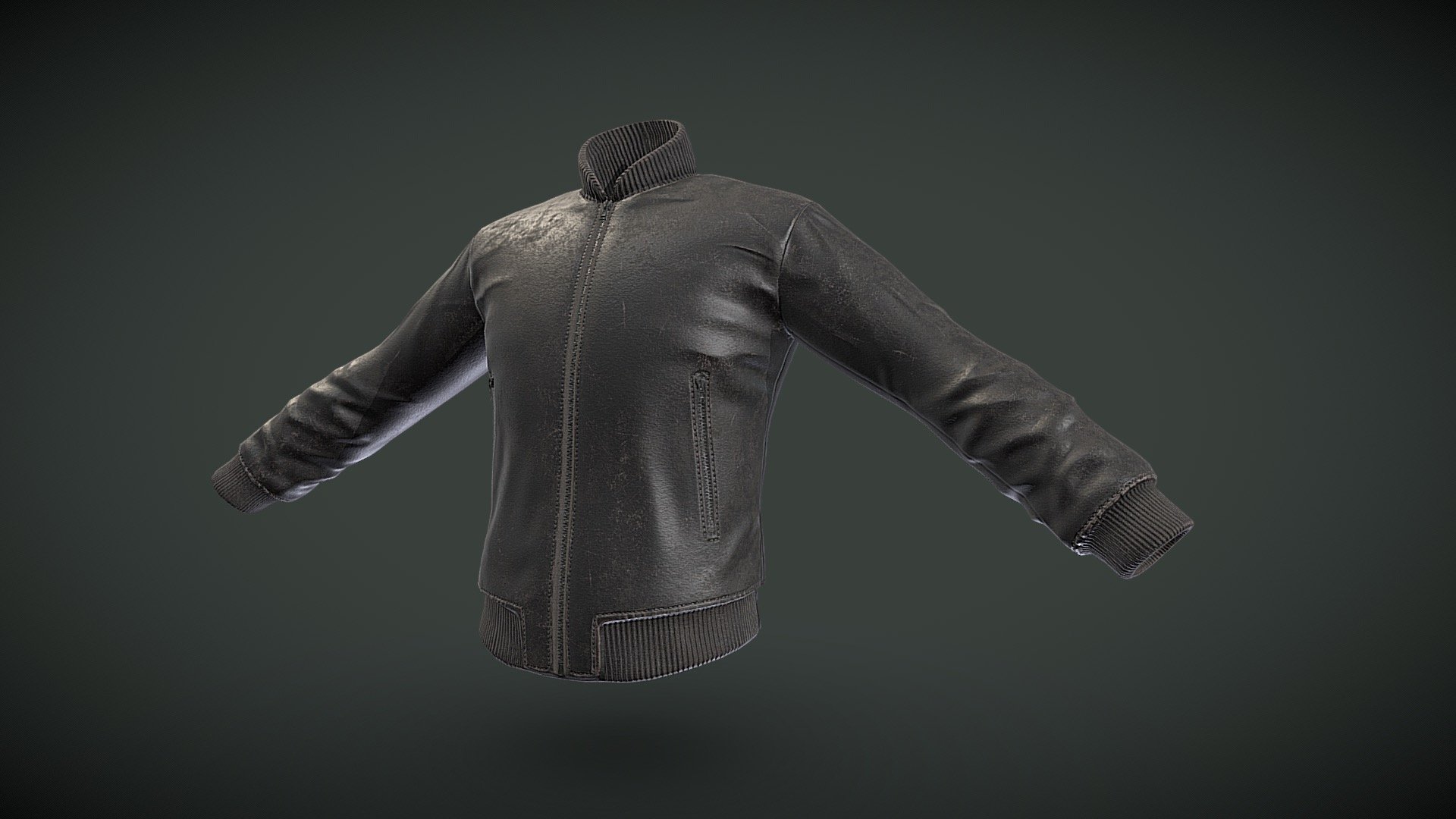 Worn Leather Bomber Jacket - 3D model by Alexis.Elliott [99795df ...