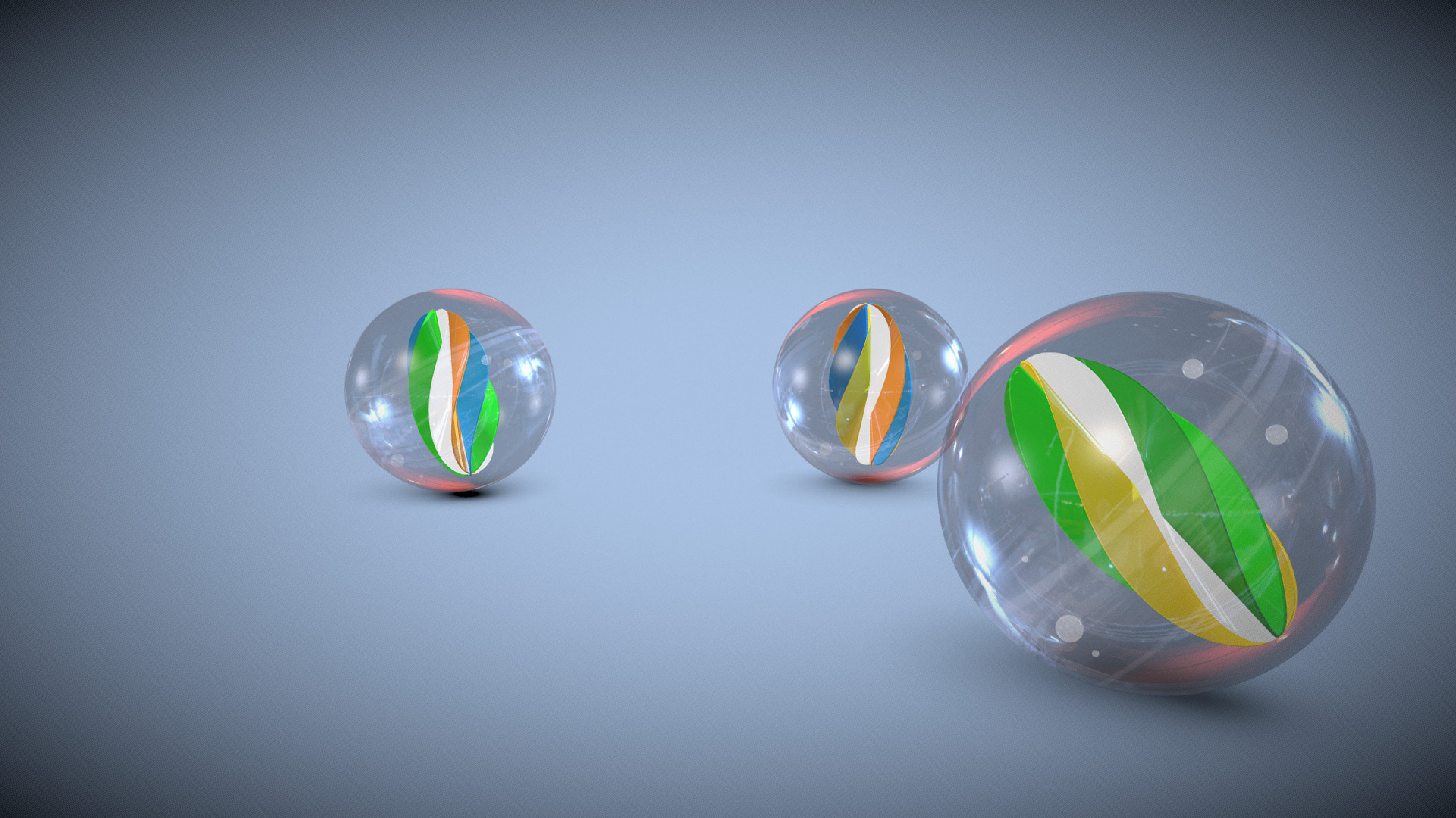 3D model Glass Sphere - This is a 3D model of the Glass Sphere. The 3D model is about a group of colorful balls.