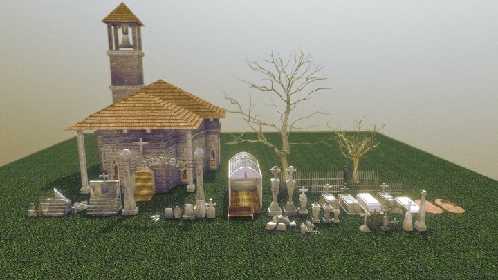 Cemetery Pack 3D Model