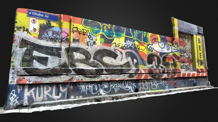 Graffiti Alley Wall 3D Model