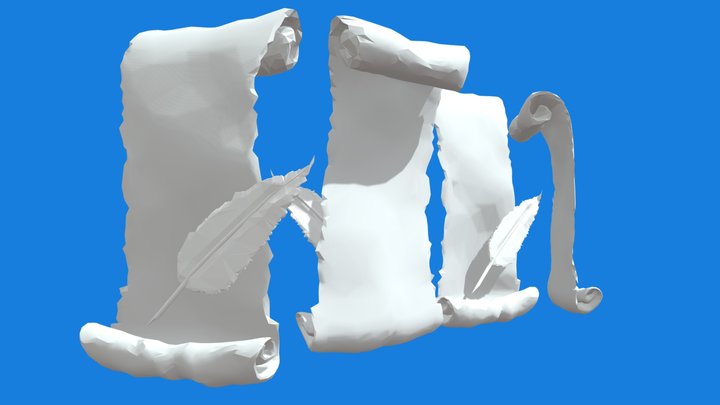 INSCRYPTION - Hologram Models: Scroll n' Feather 3D Model