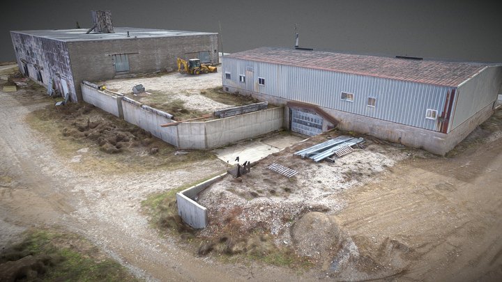 Warehouse & Service Abandoned Facility 3D Model