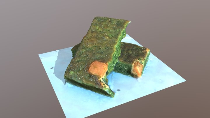 Green tea brownie with white chocolate 3D Model