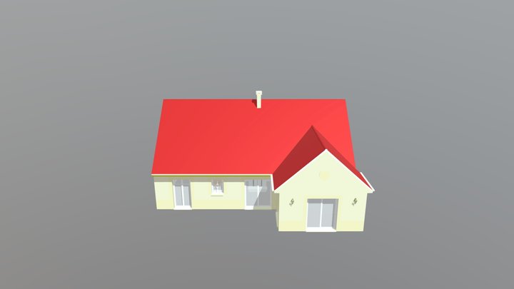Maison Individuelle Seule 3D Model