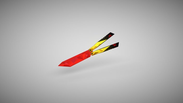 Valorant Champions Butterfly Knife 3D Model