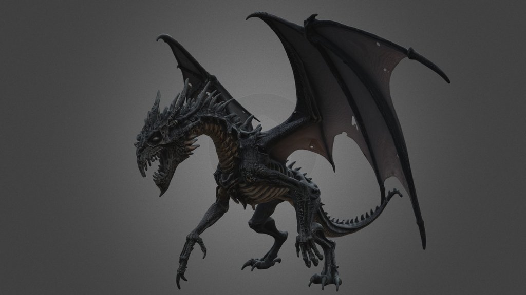 Undead Black Horror Dragon