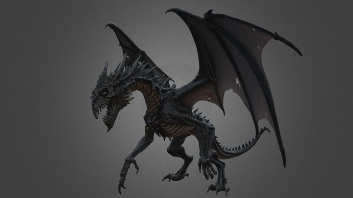 Undead Black Horror Dragon