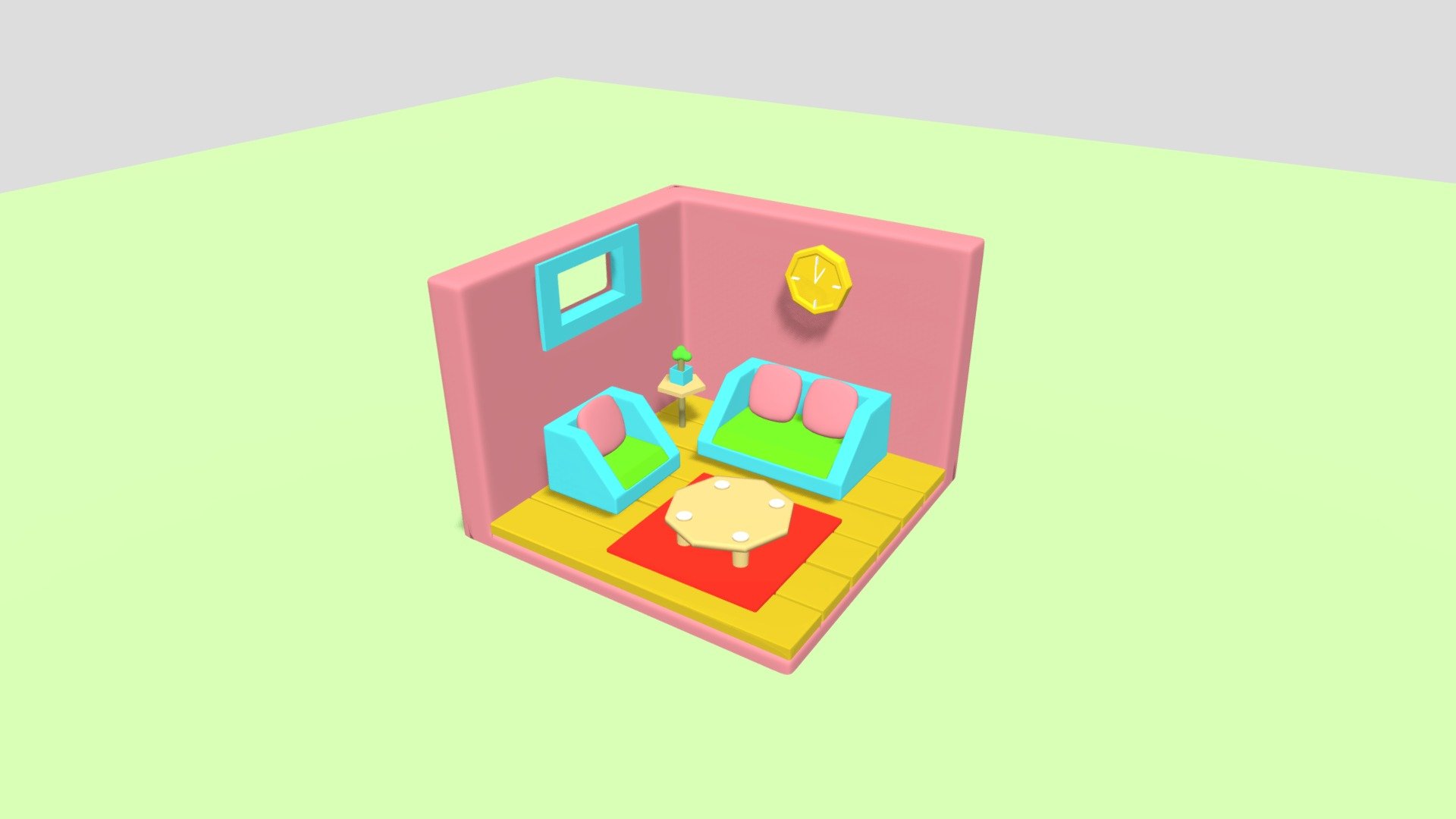 Isometric Living Room - Download Free 3D model by FusionArt 3D ...