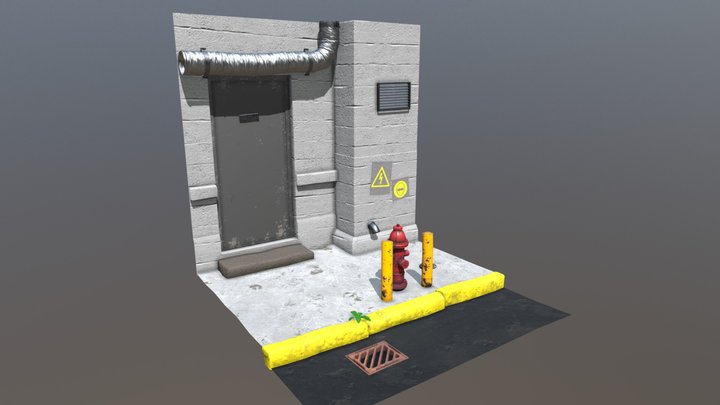 Hydrant Scene 3D Model