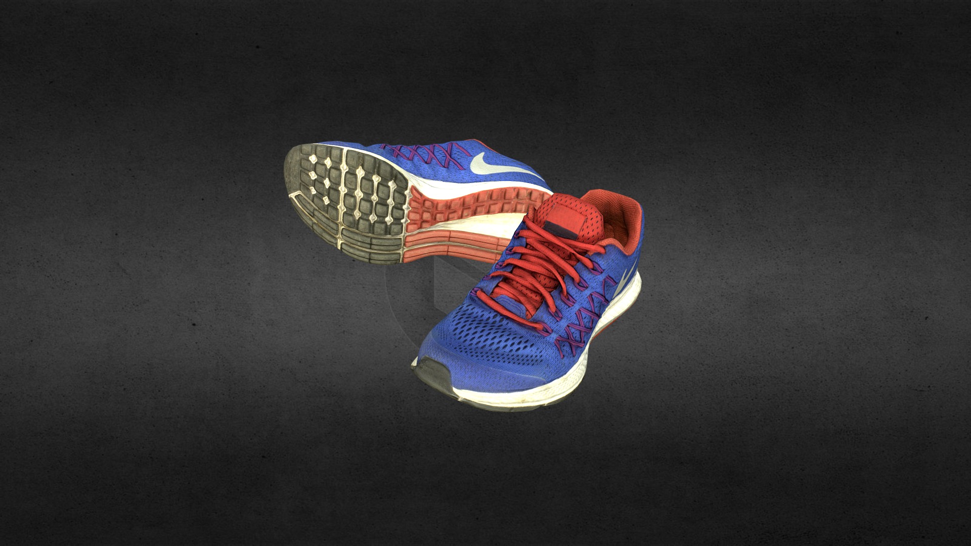 3D model Blue sneakers - This is a 3D model of the Blue sneakers. The 3D model is about a shoe on the floor.