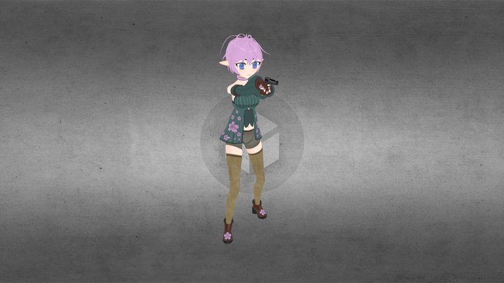 Alina the present elf 3D Model
