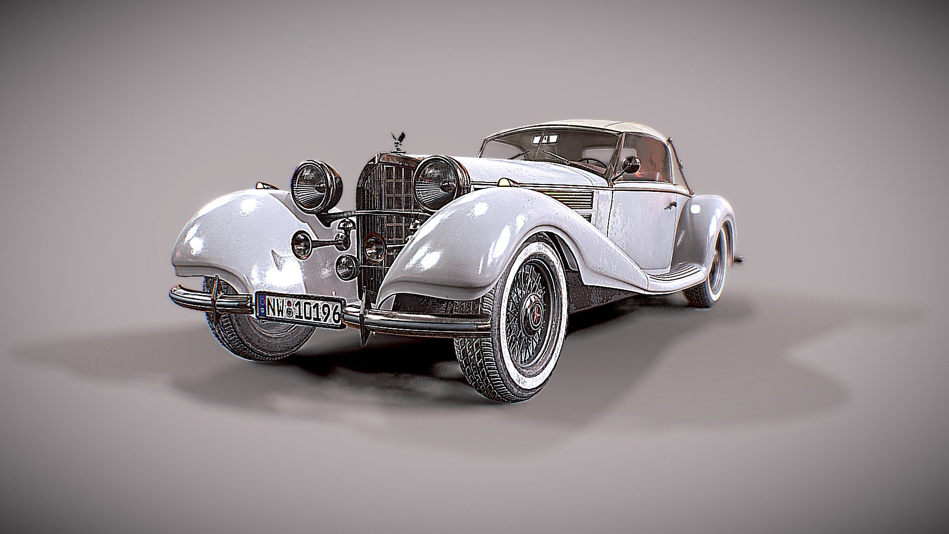 [White] 1930's Vintage Cabriolet Vehicle - 3D model by hastarot ...