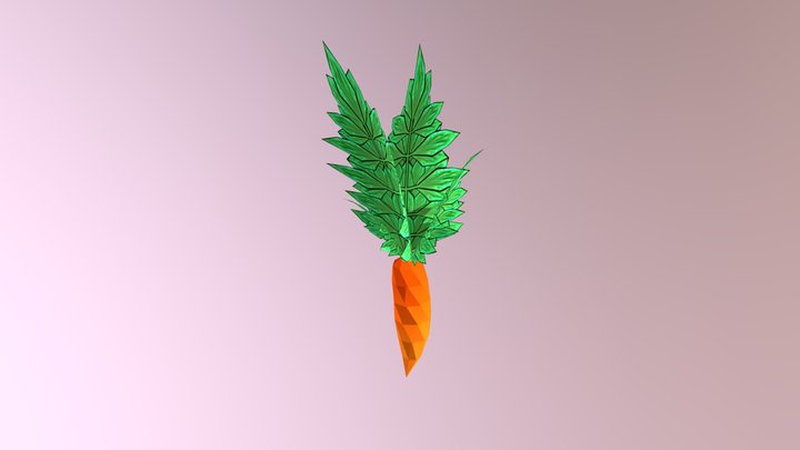 Low Poly- Carrot001 3D Model