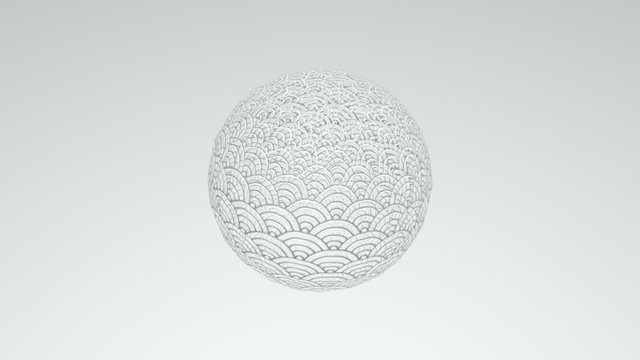 Seigaiha sphere 3D Model