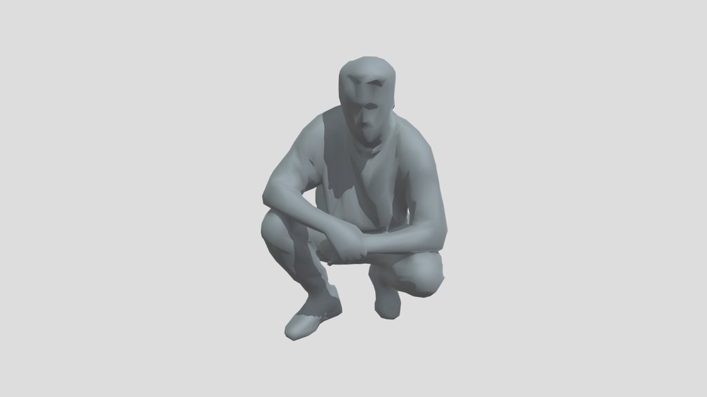 Lowpoly Squatting Guy