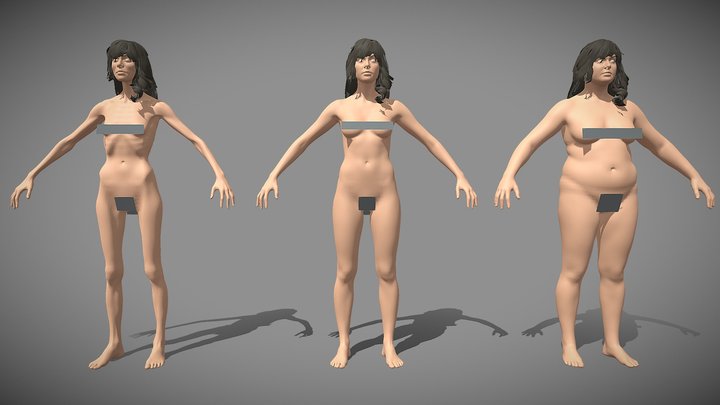 Base Mesh Pack - Female 3D Model
