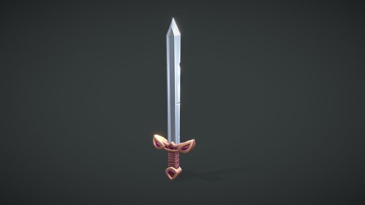 Stylized long sword 3D Model