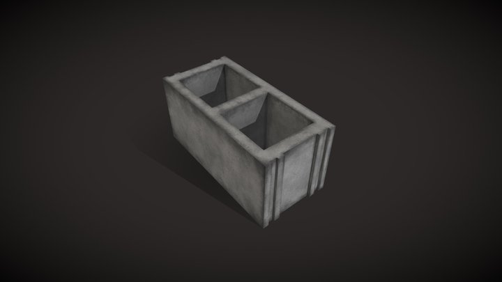 Concrete Block 3D Model