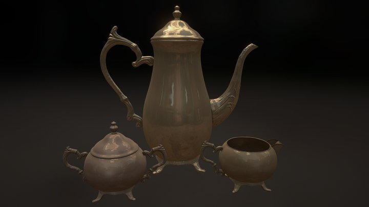 Silverware Pitcher 3D Model