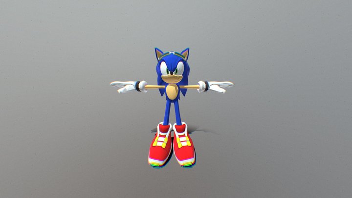 Sonic (Free riders) 3D Model