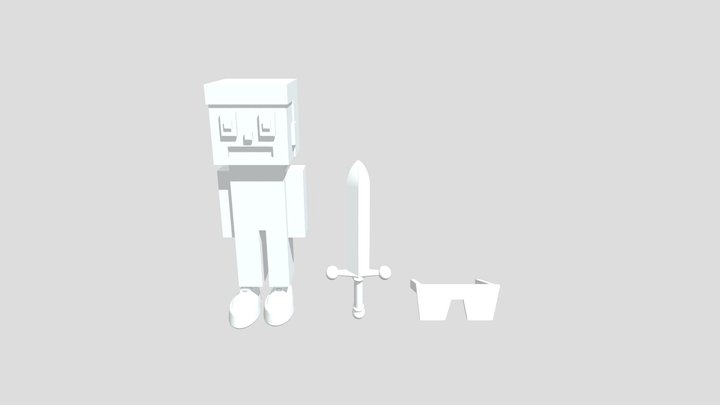 Karakter gözlüğü ve kılıcı 3D Model