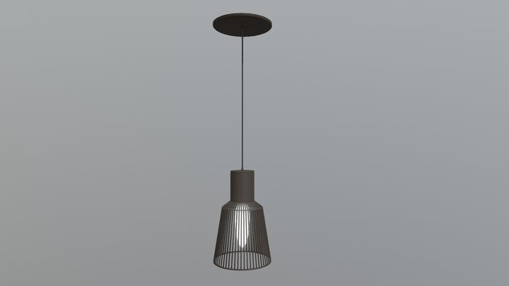 Wooden ceiling lamp 3D Model