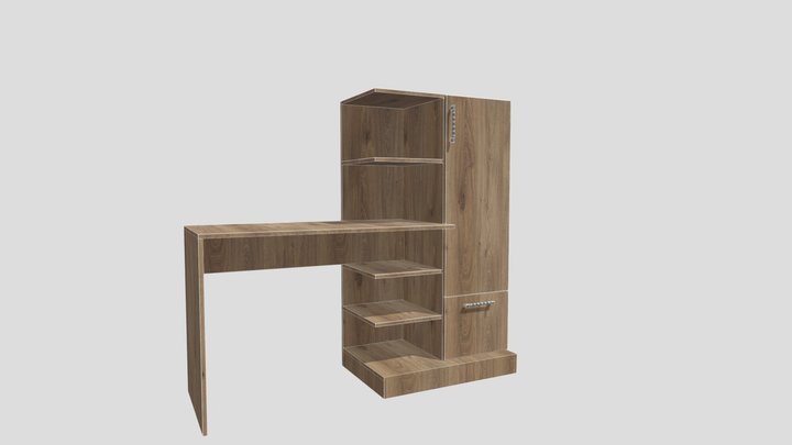 Escritorio Biblioteca 3D Model