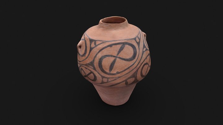 Горщик, розписний ангобами 3D Model