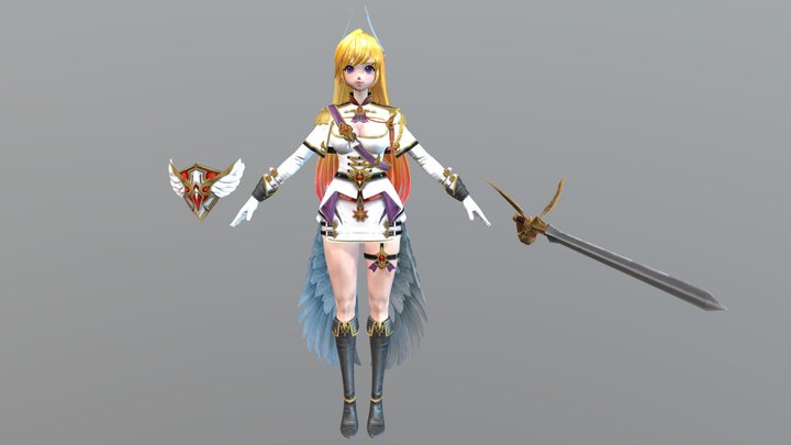 Beautiful female warrior 3D Model