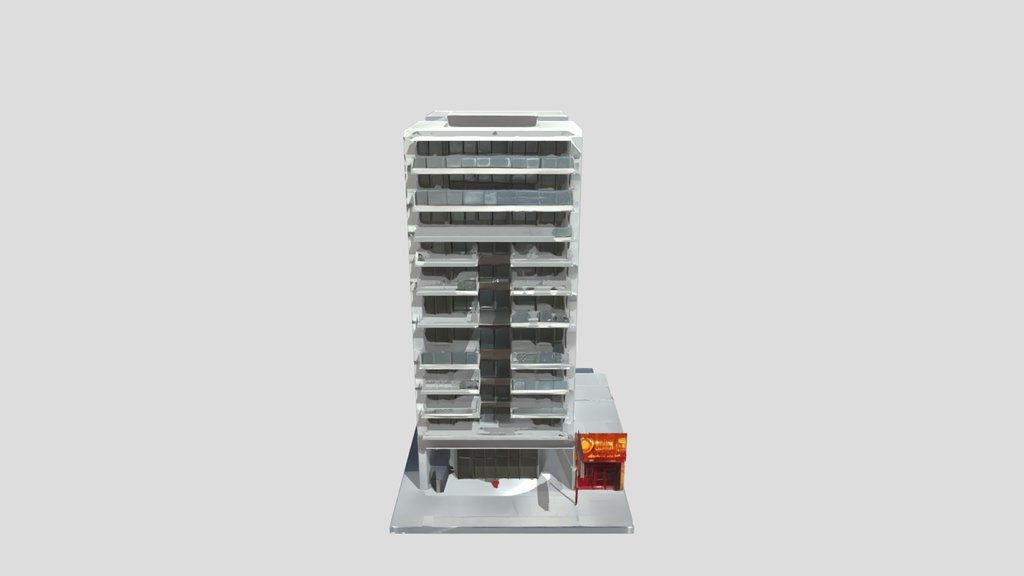 Modern multi-story apartment building.