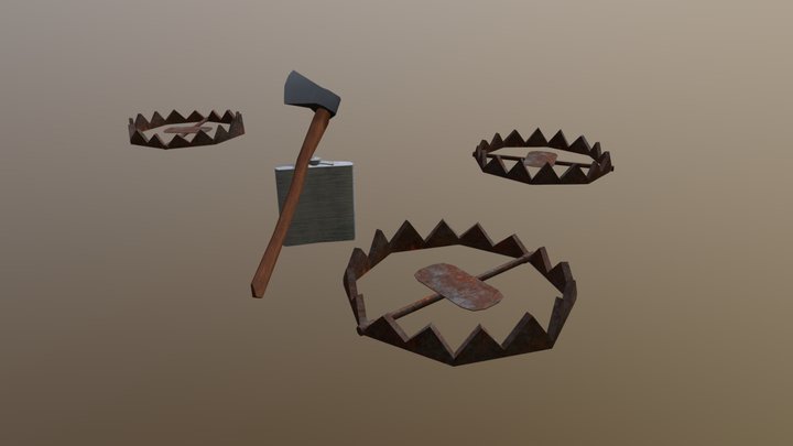 Forest Loner - 3 Simple props 3D Model